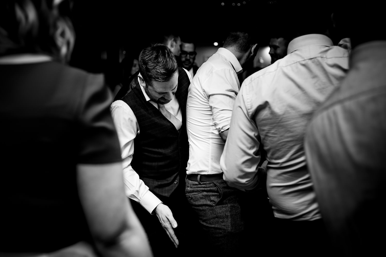 Black and white pictures from Leicestershire wedding reception